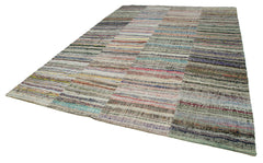Kirk Yama Grey Patchwork Cotton Wool Handmade Area Rug 9'1'' x 12'8''
