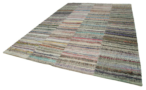 Kirk Yama Grey Patchwork Cotton Wool Handmade Area Rug 9'1'' x 12'8''