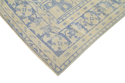 Overdyed Vintage Beige Vintage Cotton Wool Handmade Area Rug 7'0'' x 10'6''