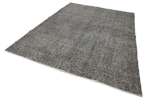 Overdyed Vintage Grey Vintage Cotton Wool Handmade Area Rug 7'7'' x 9'11''