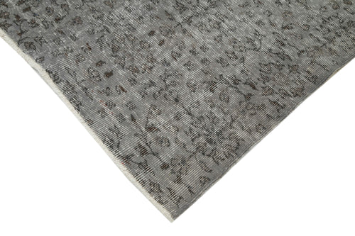 Overdyed Vintage Grey Vintage Cotton Wool Handmade Area Rug 7'7'' x 9'11''