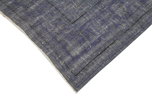 Overdyed Vintage Grey Vintage Cotton Wool Handmade Area Rug 7'6'' x 10'9''