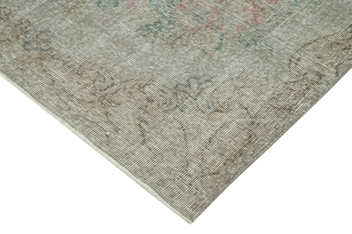 Overdyed Vintage Grey Vintage Cotton Wool Handmade Area Rug 5'0'' x 8'5''