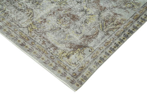 Overdyed Vintage Blue Vintage Cotton Wool Handmade Area Rug 5'7'' x 8'8''