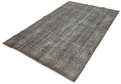 Overdyed Vintage Grey Vintage Cotton Wool Handmade Area Rug 4'10'' x 8'4''