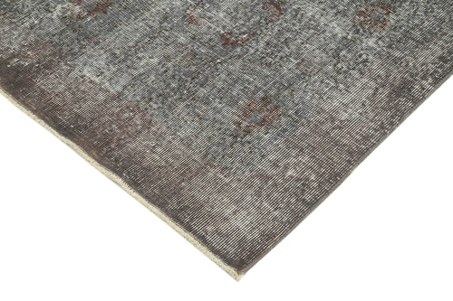 Overdyed Vintage Grey Vintage Cotton Wool Handmade Area Rug 4'10'' x 8'4''