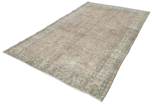 Overdyed Vintage Grey Vintage Cotton Wool Handmade Area Rug 5'3'' x 9'4''