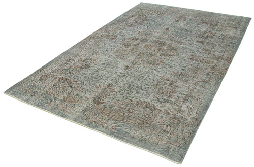 Overdyed Vintage Grey Vintage Cotton Wool Handmade Area Rug 5'9'' x 9'0''