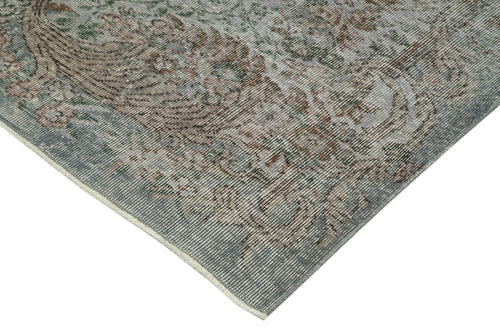 Overdyed Vintage Grey Vintage Cotton Wool Handmade Area Rug 5'9'' x 9'0''