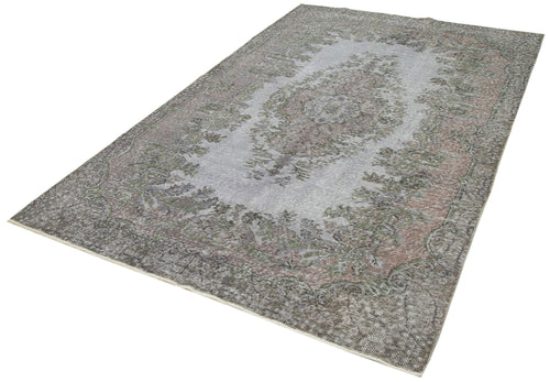 Overdyed Vintage Blue Vintage Cotton Wool Handmade Area Rug 5'6'' x 8'11''