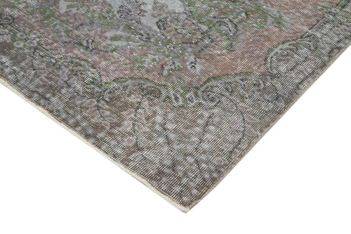 Overdyed Vintage Blue Vintage Cotton Wool Handmade Area Rug 5'6'' x 8'11''