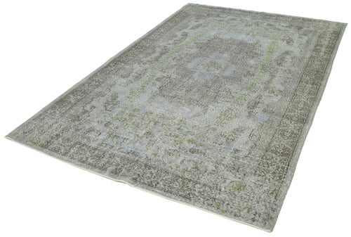 Overdyed Vintage Grey Vintage Cotton Wool Handmade Area Rug 5'7'' x 8'7''