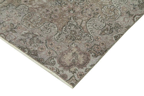 Overdyed Vintage Grey Vintage Cotton Wool Handmade Area Rug 5'3'' x 9'1''