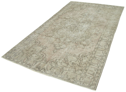 Overdyed Vintage Grey Vintage Cotton Wool Handmade Area Rug 4'11'' x 8'5''