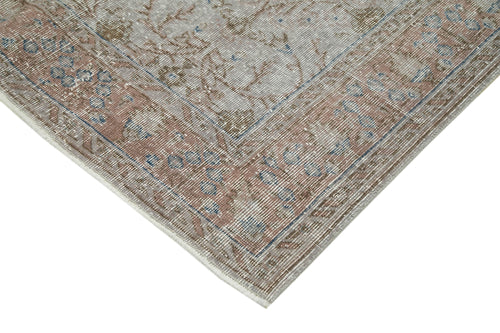 Overdyed Vintage Grey Vintage Cotton Wool Handmade Area Rug 5'5'' x 8'8''