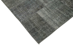 Handmade Area Rug - Kirk Yama Grey Patchwork Cotton Wool Carpet 8'1'' x 11'6''