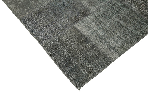 Handmade Area Rug - Kirk Yama Grey Patchwork Cotton Wool Carpet 8'1'' x 11'6''