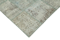 Kirk Yama Blue Patchwork Cotton Wool Handmade Area Rug 8'2'' x 11'6''