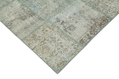 Kirk Yama Blue Patchwork Cotton Wool Handmade Area Rug 8'2'' x 11'6''