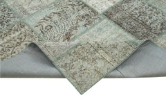 Kirk Yama Blue Patchwork Cotton Wool Handmade Area Rug 8'2'' x 11'6''