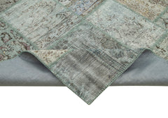 Kirk Yama Blue Patchwork Cotton Wool Handmade Area Rug 8'2'' x 11'6''