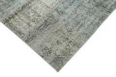 Kirk Yama Grey Patchwork Cotton Wool Handmade Area Rug 8'3'' x 11'6''
