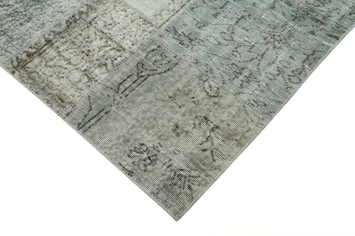 Kirk Yama Grey Patchwork Cotton Wool Handmade Area Rug 8'3'' x 11'6''