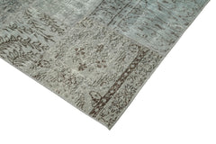 Kirk Yama Grey Patchwork Cotton Wool Handmade Area Rug 8'2'' x 11'6''