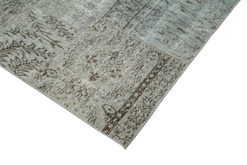 Kirk Yama Grey Patchwork Cotton Wool Handmade Area Rug 8'2'' x 11'6''