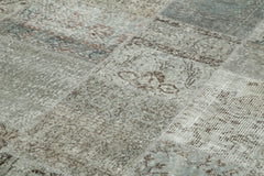 Kirk Yama Grey Patchwork Cotton Wool Handmade Area Rug 8'2'' x 11'6''