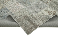 Kirk Yama Grey Patchwork Cotton Wool Handmade Area Rug 8'2'' x 11'6''