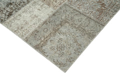 Kirk Yama Grey Patchwork Cotton Wool Handmade Area Rug 8'2'' x 11'6''