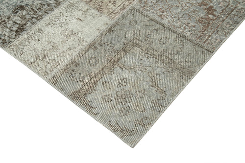 Kirk Yama Grey Patchwork Cotton Wool Handmade Area Rug 8'2'' x 11'6''