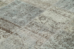 Kirk Yama Grey Patchwork Cotton Wool Handmade Area Rug 8'2'' x 11'6''