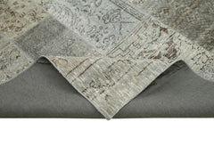 Kirk Yama Grey Patchwork Cotton Wool Handmade Area Rug 8'2'' x 11'6''