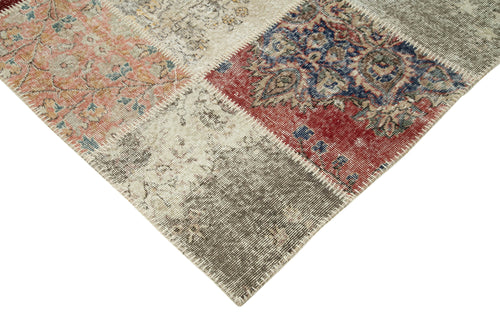 Kirk Yama Blue Patchwork Cotton Wool Handmade Area Rug 8'2'' x 11'6''