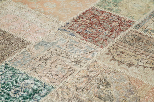 Kirk Yama Blue Patchwork Cotton Wool Handmade Area Rug 8'2'' x 11'6''