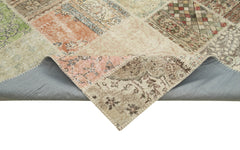 Kirk Yama Blue Patchwork Cotton Wool Handmade Area Rug 8'2'' x 11'6''