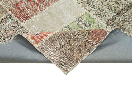 Kirk Yama Blue Patchwork Cotton Wool Handmade Area Rug 8'2'' x 11'6''