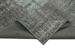 Handmade Area Rug – Grey Patchwork Rug Cotton Wool Carpet 8'1"x11'6" Durable Soft
