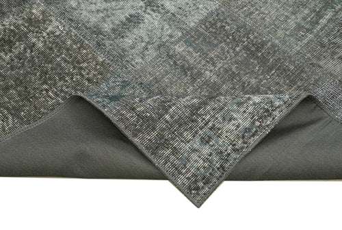 Handmade Area Rug – Grey Patchwork Rug Cotton Wool Carpet 8'1"x11'6" Durable Soft