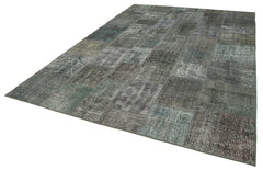 Kirk Yama Grey Patchwork Cotton Wool Handmade Area Rug 8'1'' x 11'6''