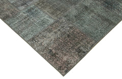 Kirk Yama Grey Patchwork Cotton Wool Handmade Area Rug 8'1'' x 11'6''