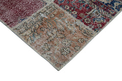 Handmade Area Rug - Blue Patchwork Wool Cotton Carpet 9'10''x13'1'' Durable