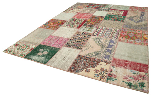 Kirk Yama Blue Patchwork Cotton Wool Handmade Area Rug 8'8'' x 12'0''