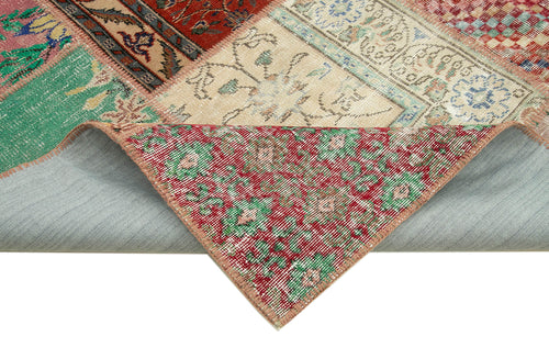 Kirk Yama Blue Patchwork Cotton Wool Handmade Area Rug 8'10'' x 11'10''