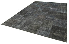 Kirk Yama Grey Patchwork Cotton Wool Handmade Area Rug 8'1'' x 11'7''