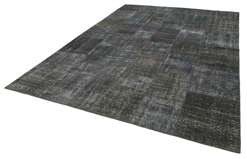 Kirk Yama Grey Patchwork Cotton Wool Handmade Area Rug 8'1'' x 11'7''
