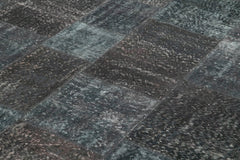 Kirk Yama Grey Patchwork Cotton Wool Handmade Area Rug 8'1'' x 11'7''