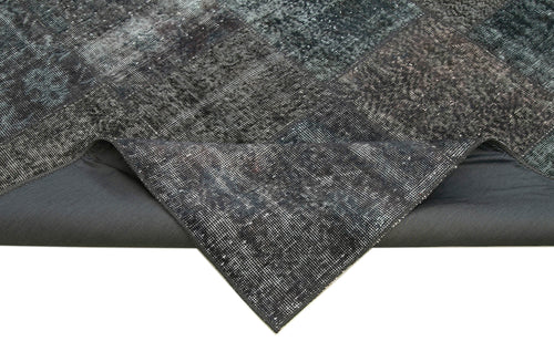 Kirk Yama Grey Patchwork Cotton Wool Handmade Area Rug 8'1'' x 11'7''